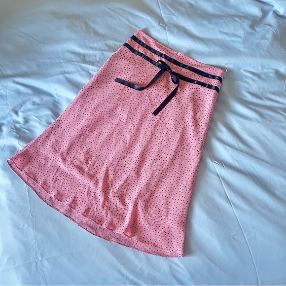 Vintage Pink Polka dot flowy skirt - Picture 2 of 5